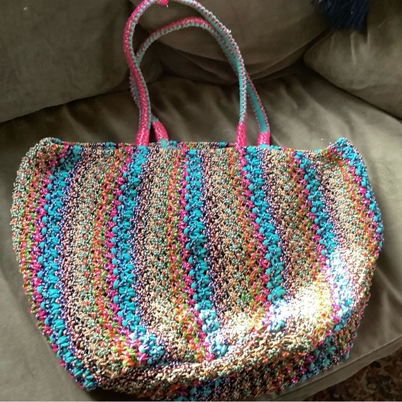 Anthropologie woven large tote/ beach bag. NWOT - Picture 2 of 5